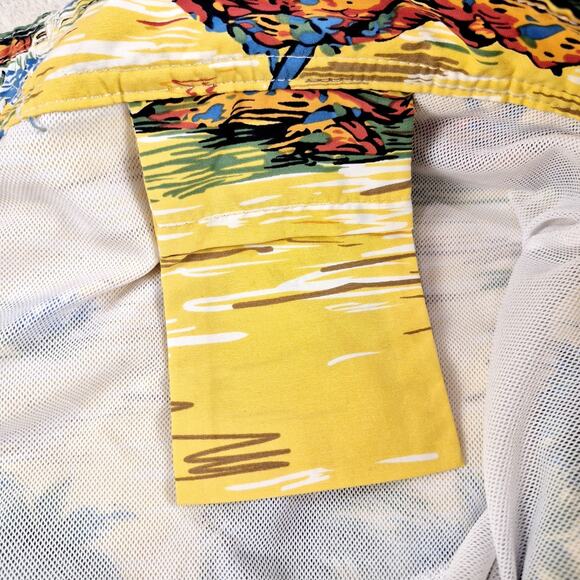 Polo Ralph Lauren Swim Trunks Cheetah In Paradise Mesh Lined Size L Yellow Vtg - Picture 8 of 10